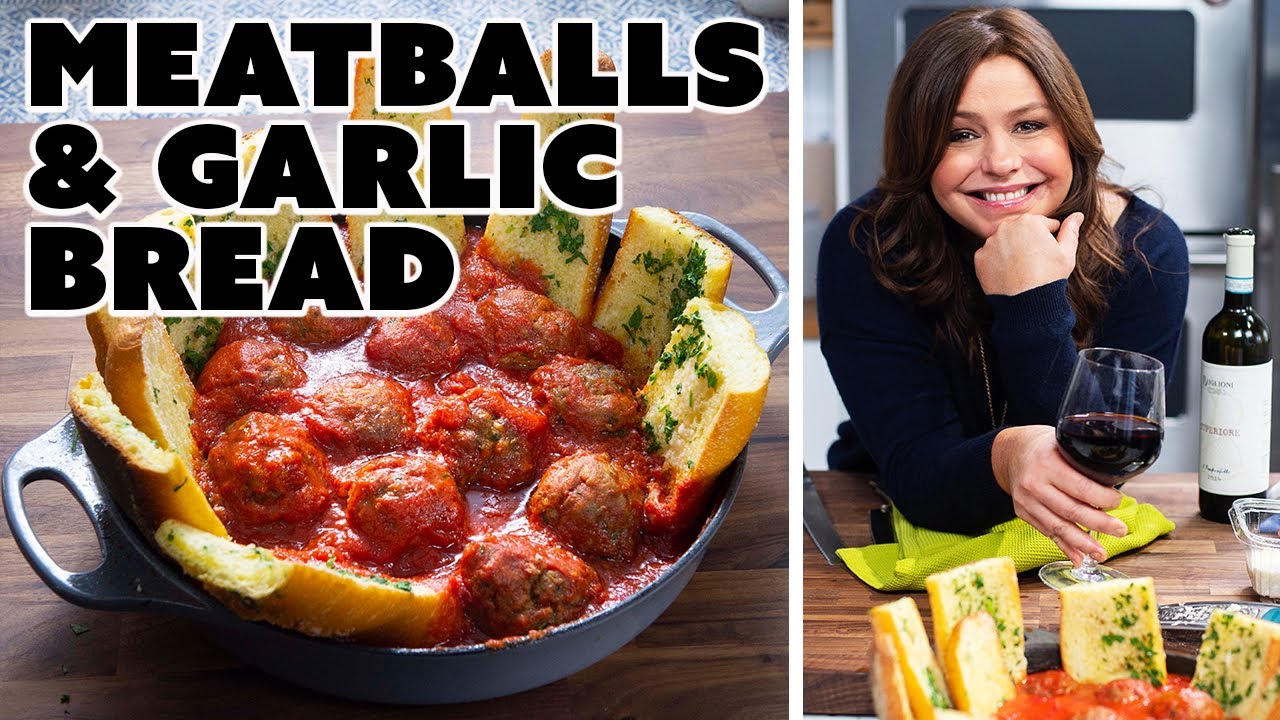 Rachae Makes Roasted Meatballs w/ Garlic Bread | 30 Minute Meals with Rachael Ray | Food Network